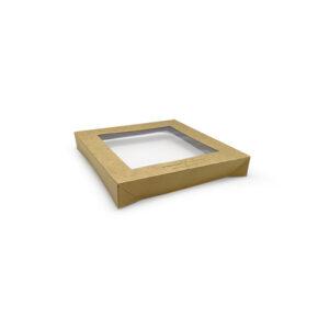 Square Catering Tray Lid – Small-PLA Window 100pc/ctn