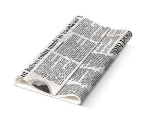 #Greaseproof Paper Newsprint 190 x 300mm – 200/ream
