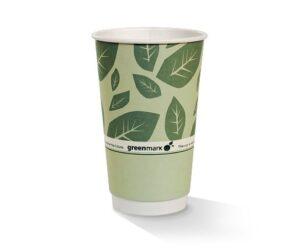 16 OZ PLA Coated DW Cup/Green Print