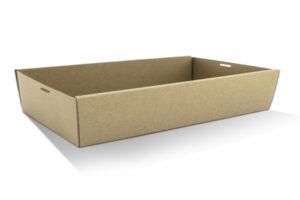Brown Corrugated Rectangle Catering Tray Large,H:80mm 50pc/ctn