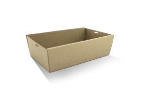 Brown Corrugated Rectangle Catering Tray Medium,H:80mm, 50pc/ctn