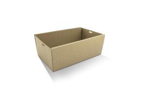 Brown Corrugated Rectangle Catering Tray Small, H:80mm 50pc/ctn