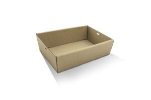 Brown Corrugated Rectangle Catering Tray Small H:50mm, 100pc/ctn