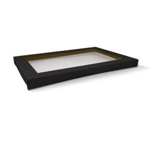 Black Catering tray Lid – Medium Plus–PET Window100/ctn
