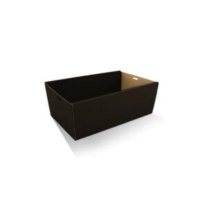 Black Corrugated Rectangle Catering Tray Small, H:80mm 100pc/ctn