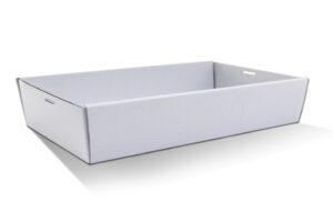 White Corrugated Rectangle Catering Tray Large 50pc/ctn