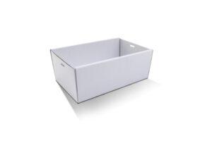 White Corrugated Rectangle Catering Tray Small, 50pc/ctn