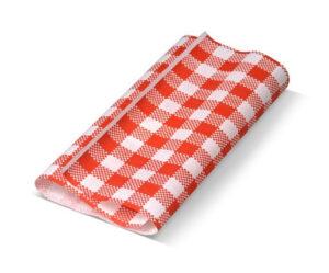#Gingham printed greaseproof paper Red 190 x 300mm – 200/ream