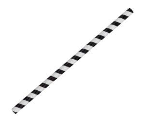Paper Straw Jumbo- Black Stripe 2500pc/ctn