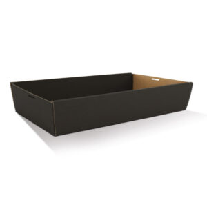 Black Corrugated Rectangle Catering Tray Large,H:80mm 50pc/ctn