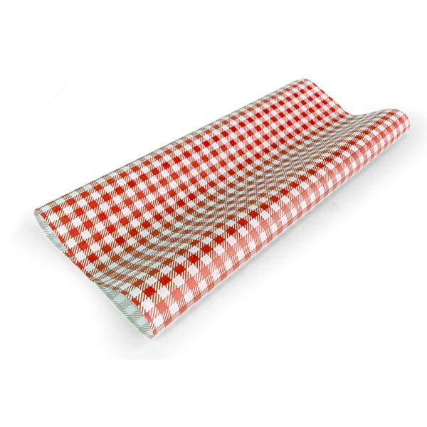 #Greaseproof Paper Gingham Red Large 400 X 330mm - 200/ream